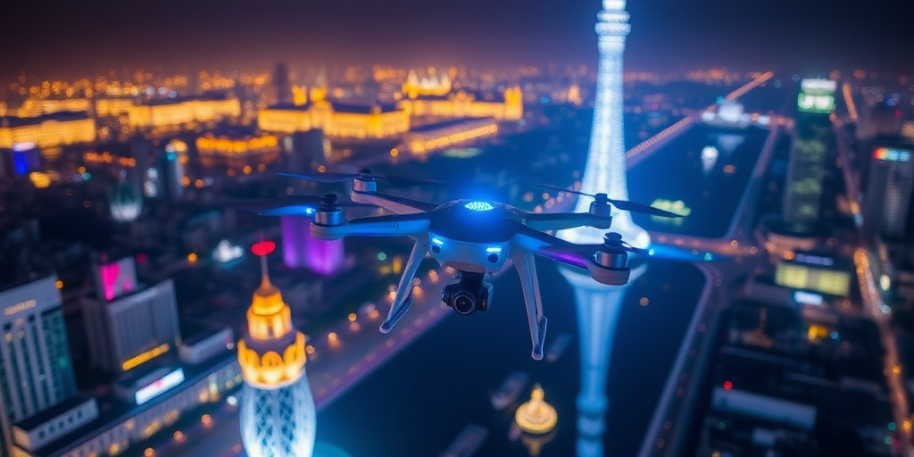 Tianjin celebra il Capodanno con uno spettacolo di 300 droni a luci