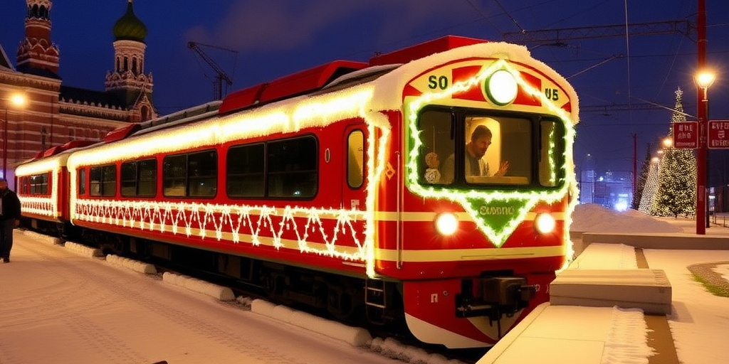 Treno di Babbo Natale arriva a Mosca per due giorni di festa