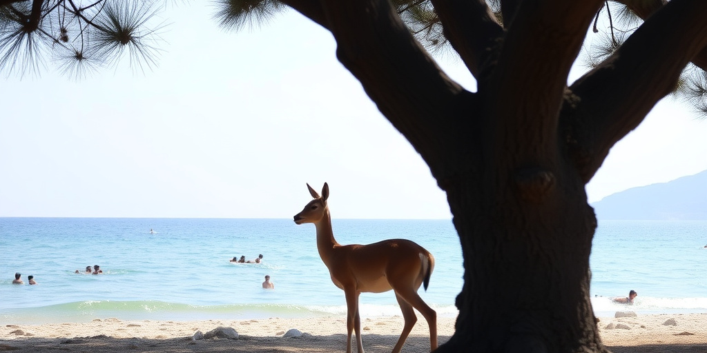 Trenta daini si aggirano nella pineta di Lido delle Nazioni, vicino alla spiaggia libera
