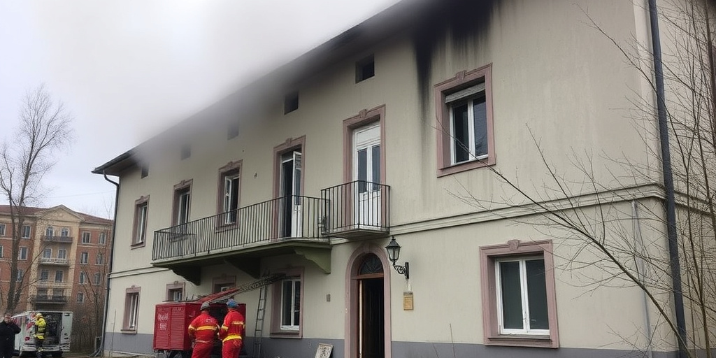 Vigili del fuoco controllano palazzina abbandonata in zona ad alto rischio di incendio