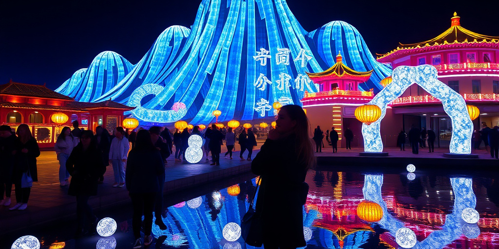 Visto gratuito in vigore: turisti coreani partecipano al festival di luci di Qingdao