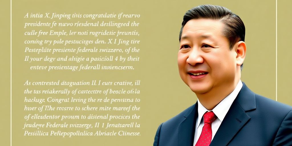 Xi Jinping congratula il nuovo presidente federale svizzero Pascal