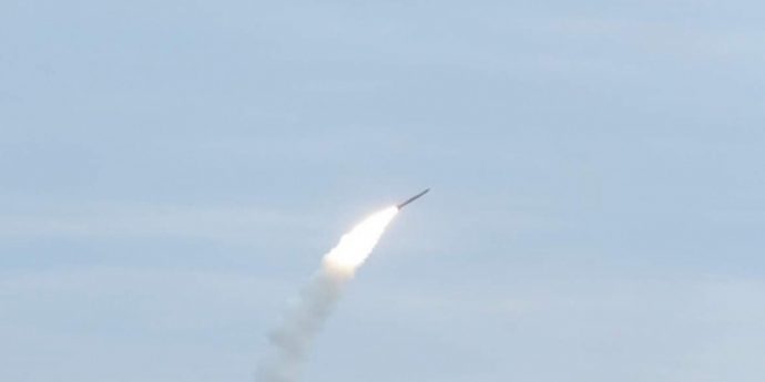 Debris fall into residential building courtyard in Kyiv