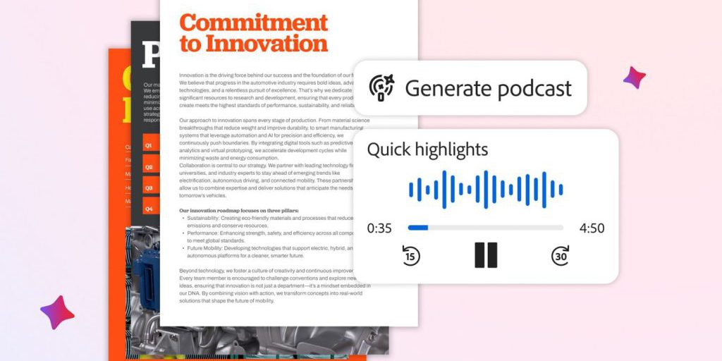 Adobe introduce Acrobat Studio, l'intelligenza artificiale che converte PDF in presentazioni e podcast
