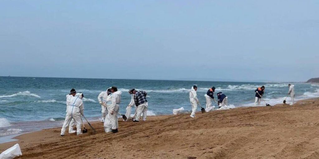 Глава МЧС Куренков прибыл в Анапу для контроля очистки побережья после разлива нефти