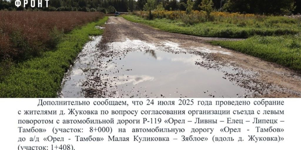 На разбитую дорогу в деревне Жуковка внимание обратили чиновники