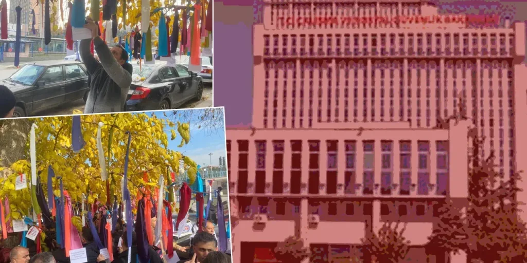 Albero dei desideri davanti al Ministero del Lavoro: dipendenti chiedono salari al di sopra della povertà