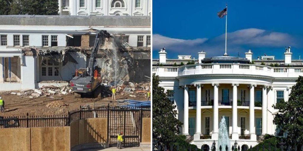 ABD Başkanı Trump'ın son icraatı! Beyaz Saray'a dozer girdi