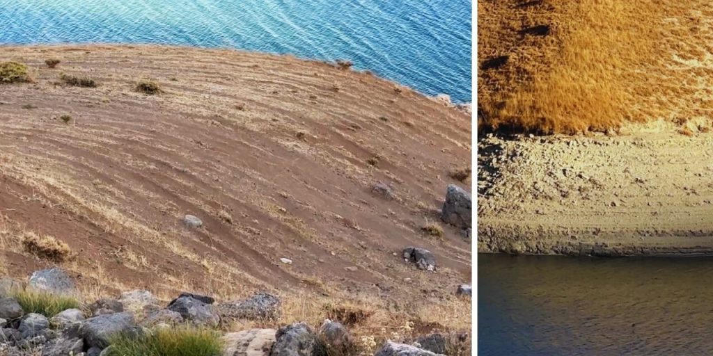 Crisi idrica a Hakkari: il lago della diga di Dilimli si sta prosciugando a causa della siccità e dell'aumento dei consumi