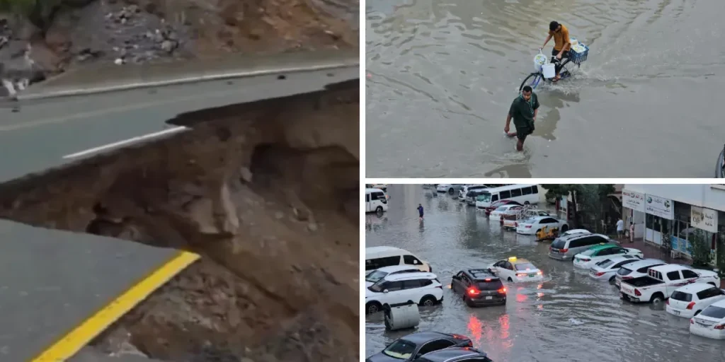 Alluvione a BAE: strade trasformate in lago e crollo di una via