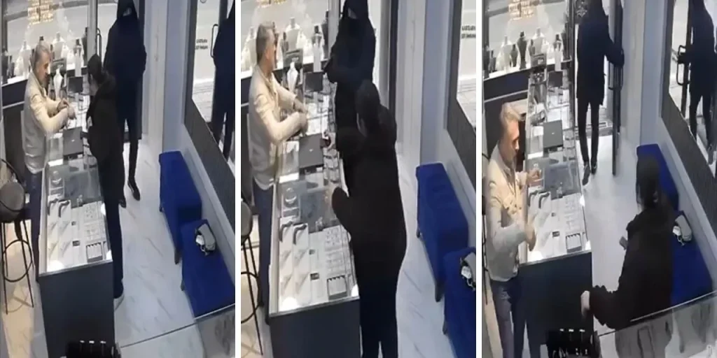 Sospetto armato tenta furto in gioielleria di Bursa, fuggendo dopo aver sparato al proprietario