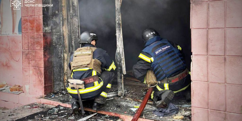 Russian drone hits shop in Chernihiv Oblast, killing one person and injuring another – photos