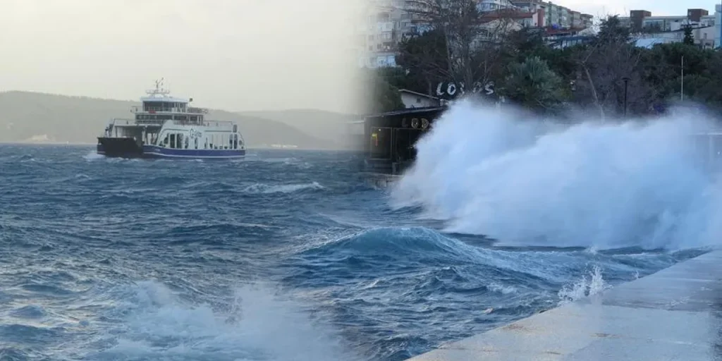 Canale di Çanakkale chiuso a causa di onde gigantesche: traffico marittimo e traghetti sospesi