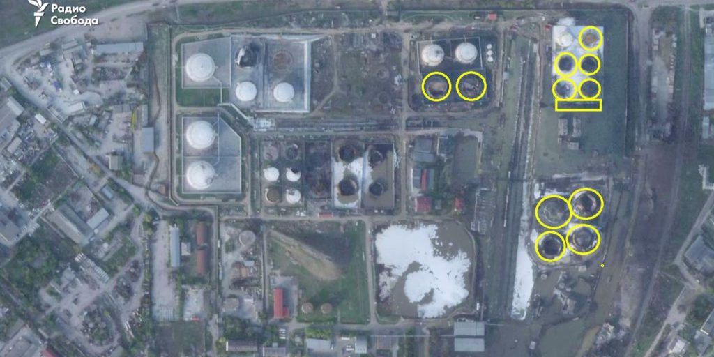 Eleven fuel tanks destroyed in Ukrainian attacks on Feodosiia oil refinery – satellite images
