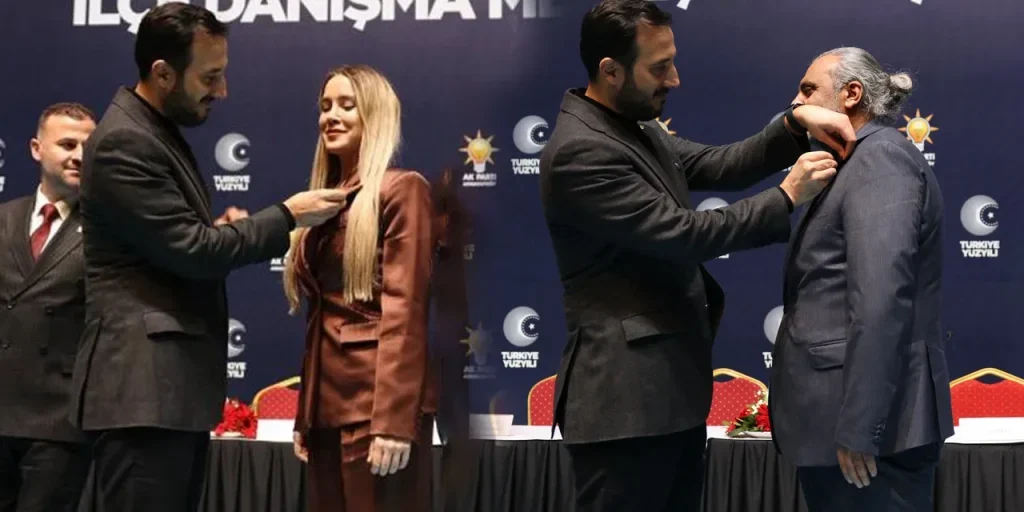 Partito AK di Arnavutköy celebra l'ingresso di due ex membri del CHP con distintive