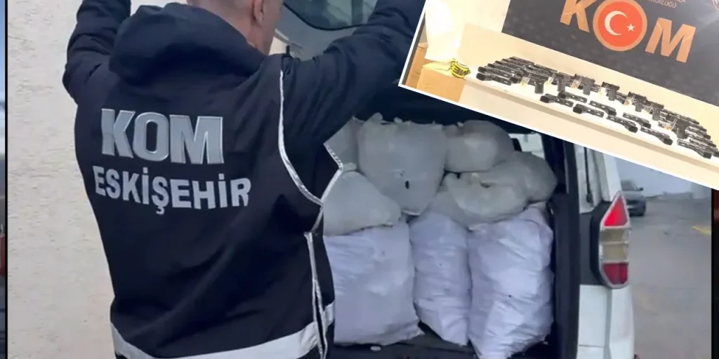 Polizia di Eskişehir confisca 480 pistole e 6.812 parti di armi da un veicolo, due sospetti arrestati