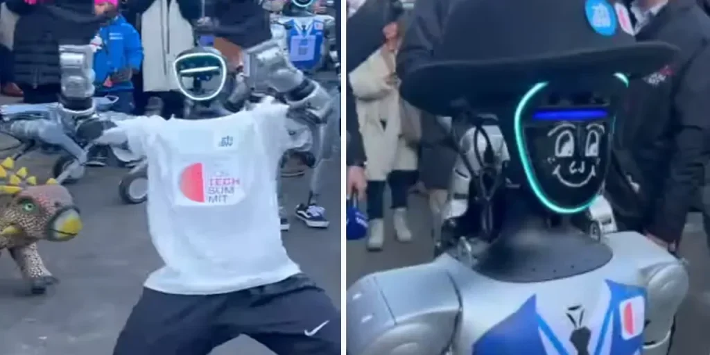 Robot cinesi ballano per il Forum Economico Mondiale a Davos