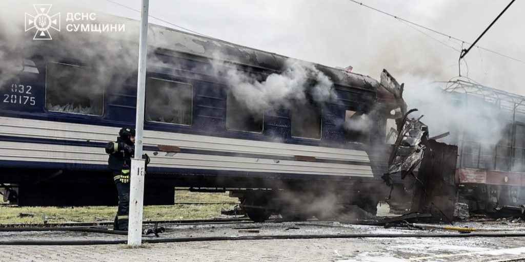Man found dead in train carriage after Russian attack on Shostka station