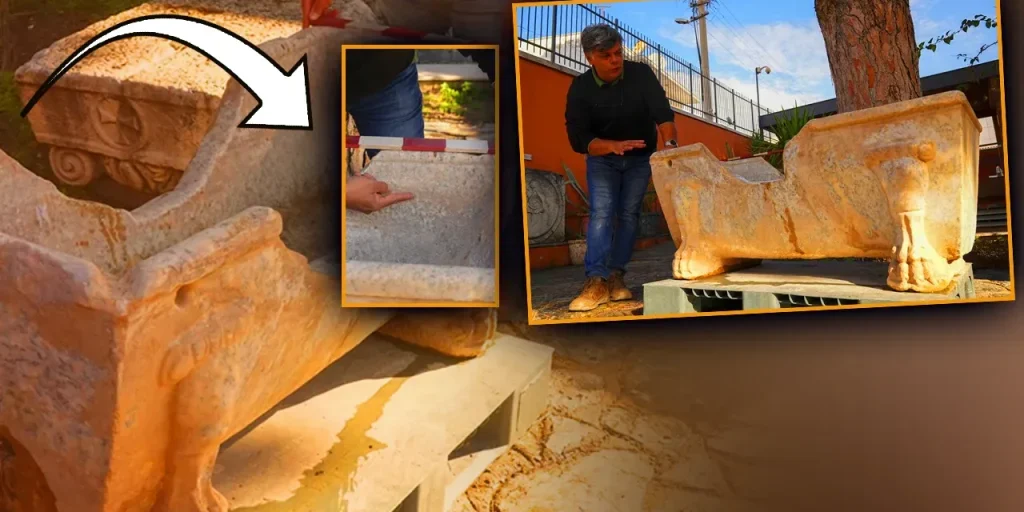 Vasetto di marmo scoperto a Efeso: dal lusso romano alla fontana pubblica