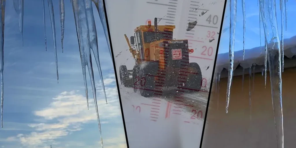 Stalattiti di ghiaccio superano i 3 metri in 48 ore a Hakkari Yüksekova