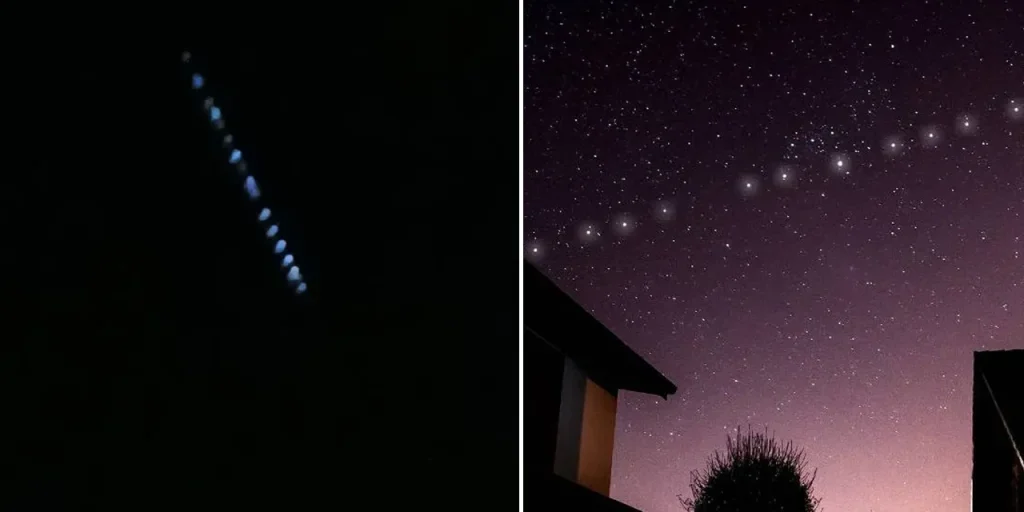 Cittadini di Erzincan registrano il passaggio di satelliti Starlink con i loro telefoni