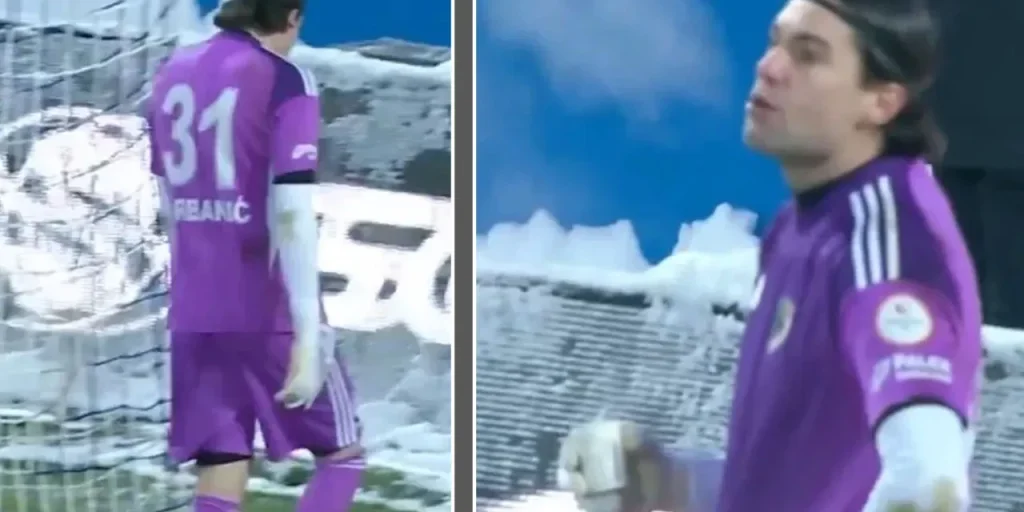 Erzurumspor vince 1‑0 su Arca Çorum: il portiere croato Orbanic beve tè prima della partita