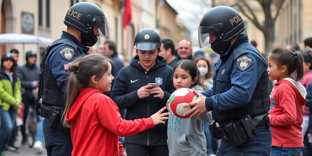 Poliziotti e bambini della scuola Falcone giocano a tombola al commissariato di San Lorenzo
