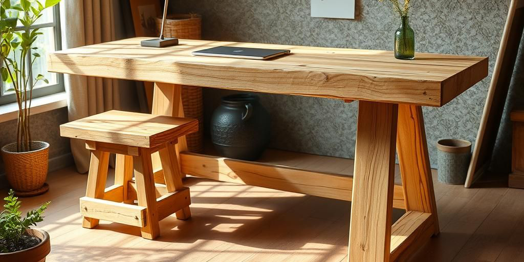 Questo puoi farlo: costruire un banco di lavoro regolabile in altezza con assi di legno e viti filettate