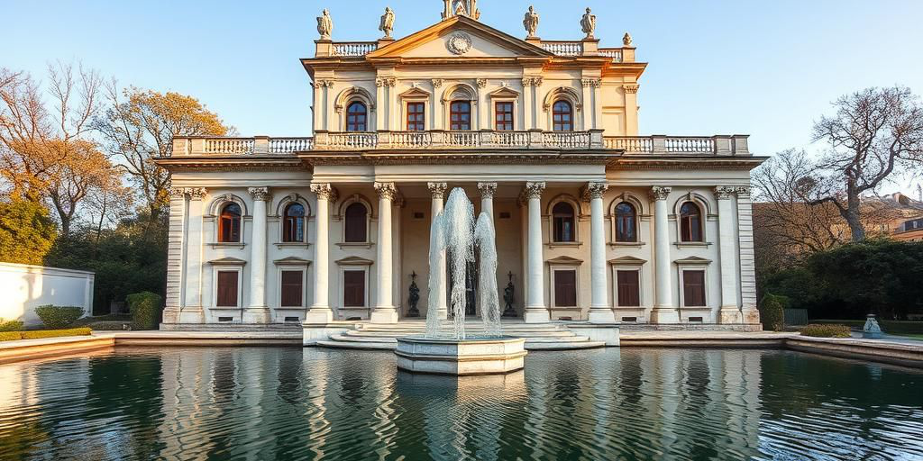 Villa Pamphilj: cascata storica senza acqua e laghetto in prosciugamento