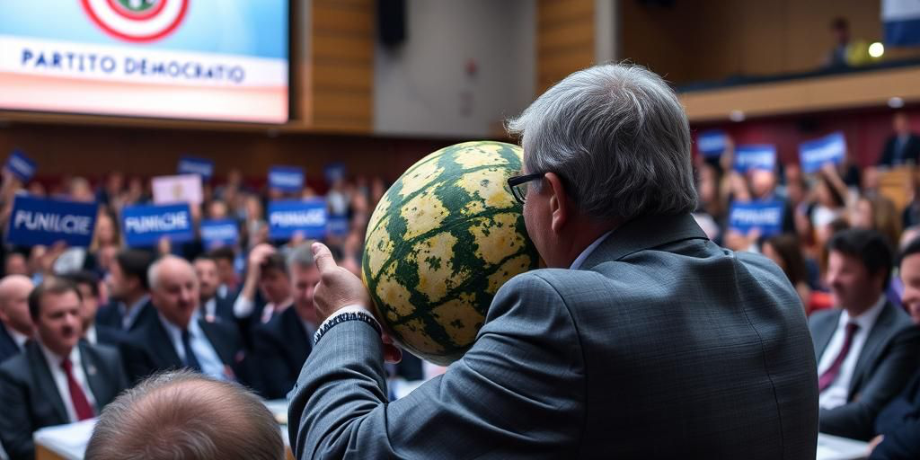 Meloni scherza sul pienone durante l'assemblea del Partito Democratico