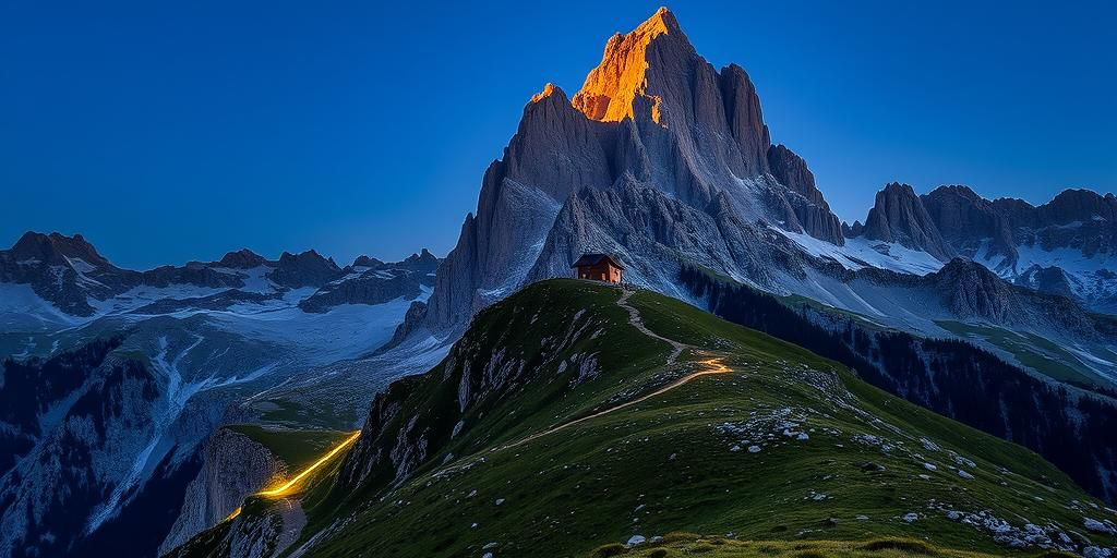 Giove illumina il Monte Agner nelle Dolomiti: fotografia di Mario De Marco