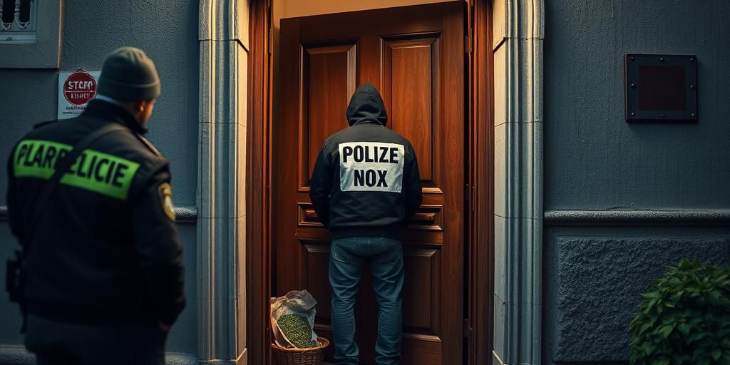 Messaggio “Pane oggi no…” su porta di casa porta alla confisca di 1,4 kg di marijuana e all’arresto di un pusher