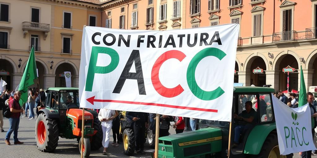 Confagricoltura Macerata protesta contro la PAC con trattori in piazza