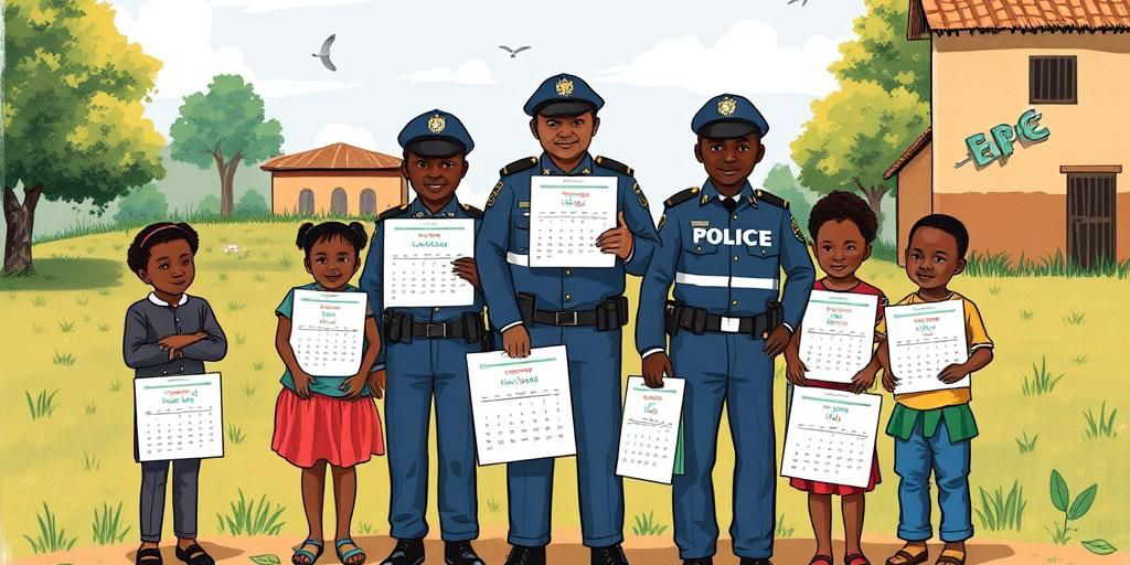 Questura di Reggio Emilia distribuisce calendari della polizia a favore di famiglie di poliziotti e bambini dello Zambia