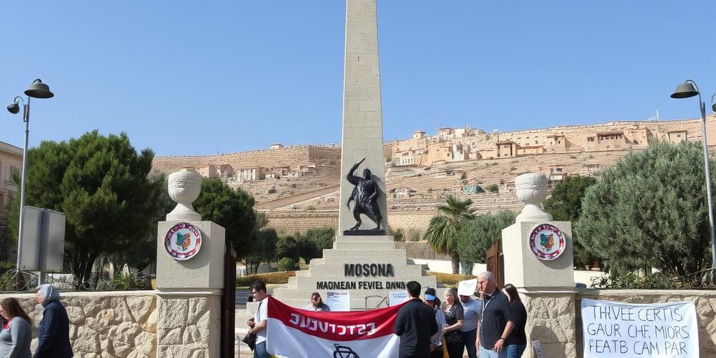 Residenti di Kiryat Shmona chiudono l'accesso in protesta contro la costruzione di un monumento