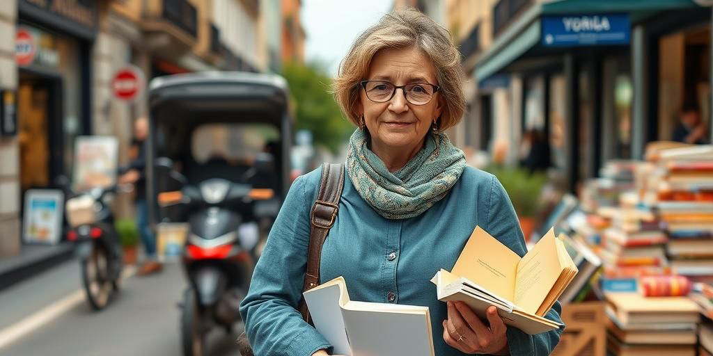 Katia, madre milanese, vende libri in strada per sostenere la famiglia