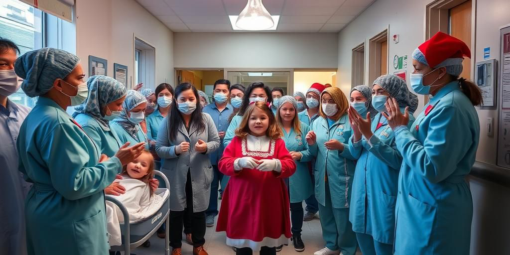 Flashmob natalizio all'ospedale pediatrico Meyer: i sanitari intrattengono i bambini ricoverati