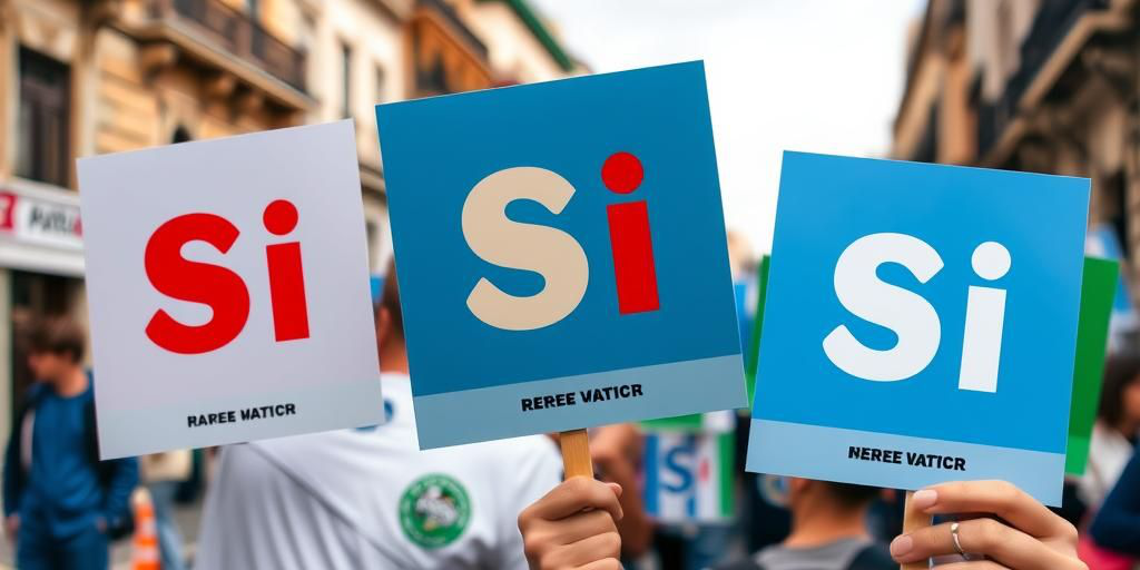 Giovani Forza Italia a Napoli esprimono supporto al referendum con cartelli “Si”