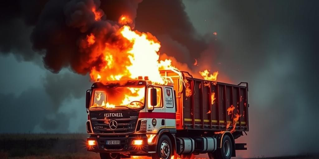 Incendio distrugge cabina di camion nel cantiere di Casamicciola, nessun ferito