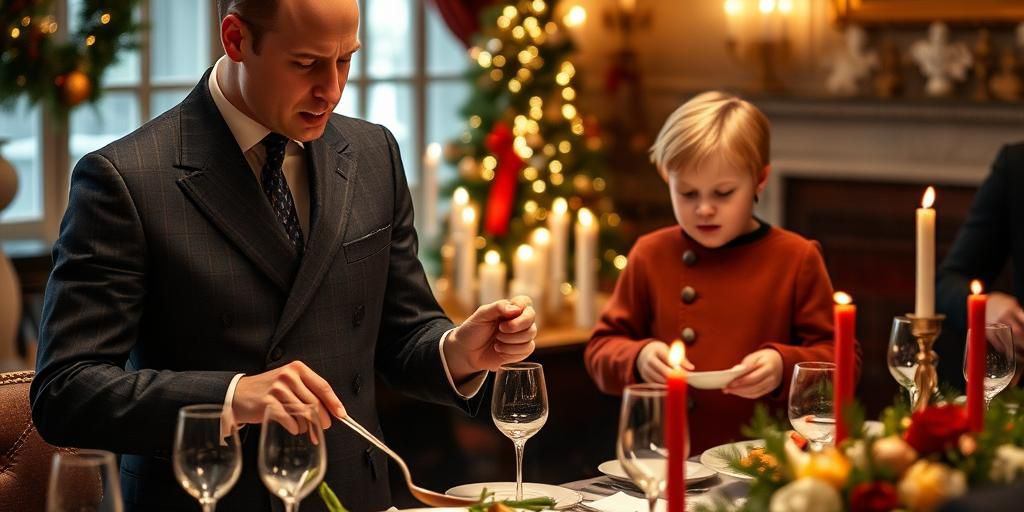 Prince William e il Principe George aiutano a preparare un pranzo di Natale per i senzatetto a Londra
