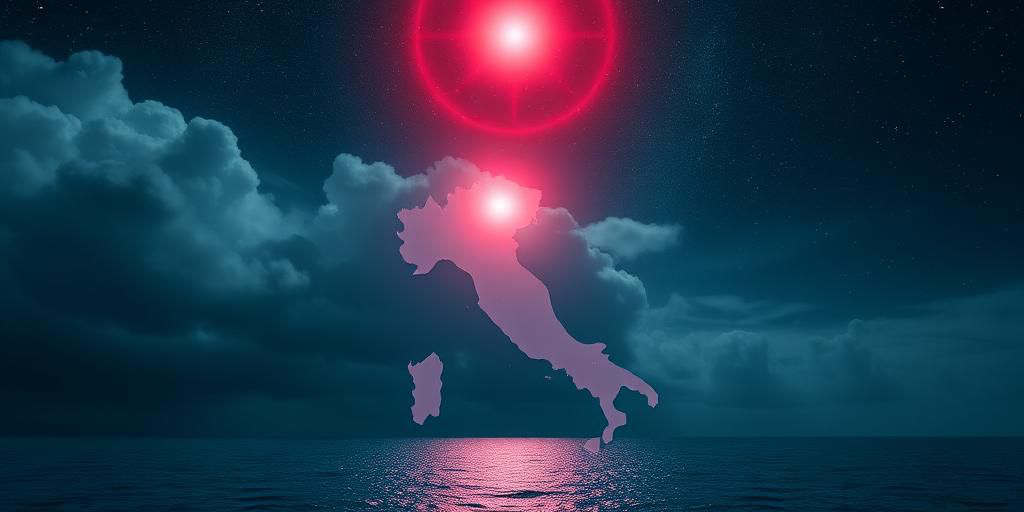 Nuovo anello di luce rossa sopra l’Italia, generato da un fulmine nell’Adriatico