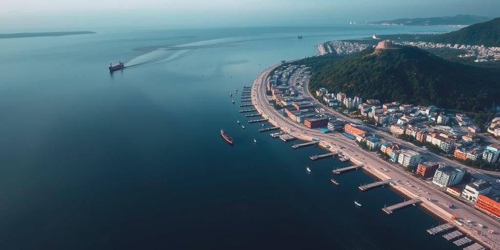 Annuncio di un grande canale marittimo nella costa sud‑est dell’Asia