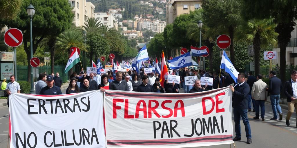 Residenti di Kiryat Shmona bloccano l'ingresso alla città per protestare contro la crisi economica e sociale