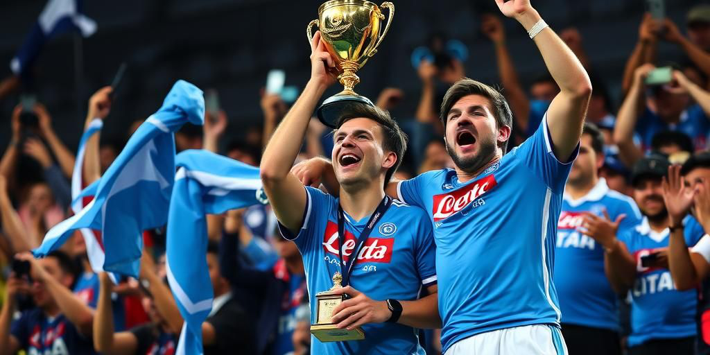 Tifosi del Napoli accolgono la squadra al Capodichino dopo la vittoria della Supercoppa