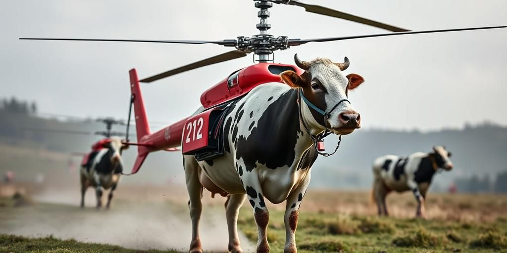 Mucca intrappolata in un greto a Varese salvata con elicottero