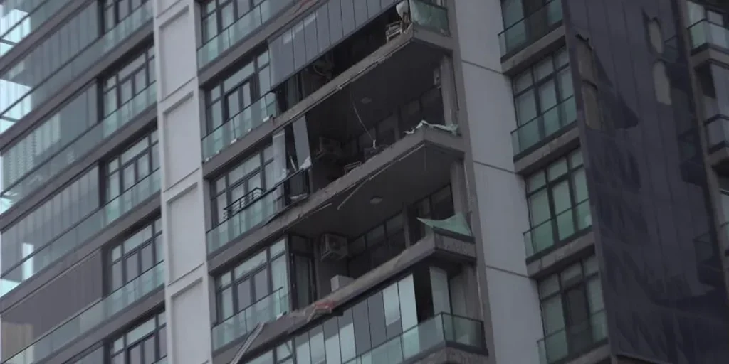 Lodos in Bursa provoca caduta di balconi di vetro in cinque appartamenti