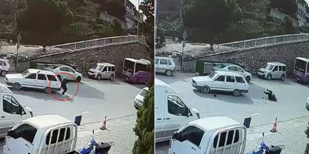 Geri manevra yapan araç, yaşlı adama çarptı!