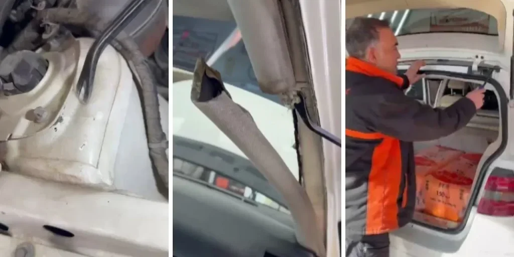 Auto scoperta in Konya: airbag in silicone, colonna di sterzo tagliata e 11 componenti provenienti da un altro veicolo