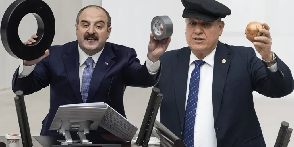 Parlamento turco dedica 394 ore alla discussione del bilancio 2026, con oggetti in scena come passeggino e carburante per razzi