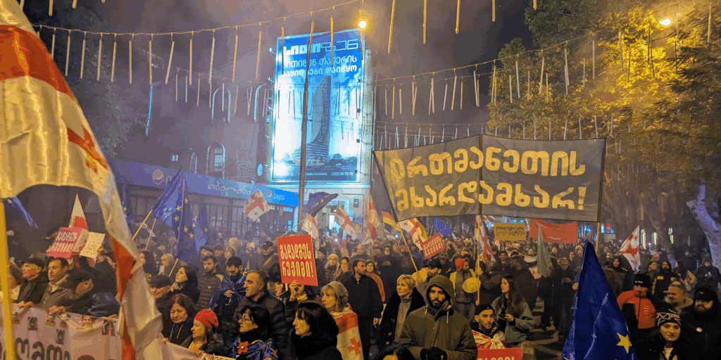 Tbilisi: manifestazioni per l'anniversario delle proteste ininterrotte